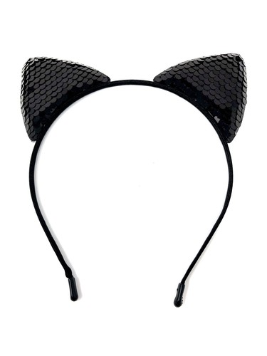 Black cat ears - black, headband