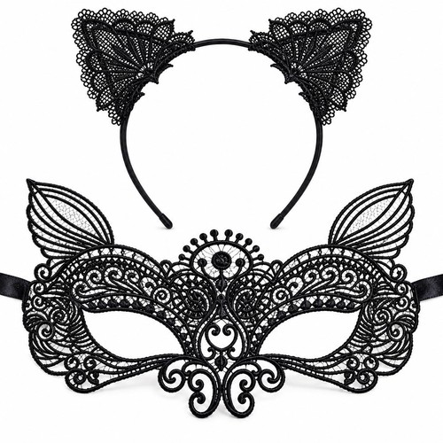 Cat mask and ears - mask, headband
