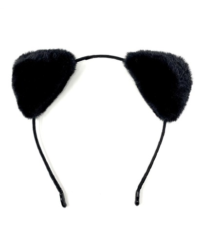 Black cat ears headband - black,