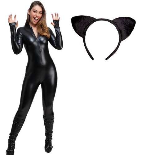 Adult sexy catsuit with cat - with,