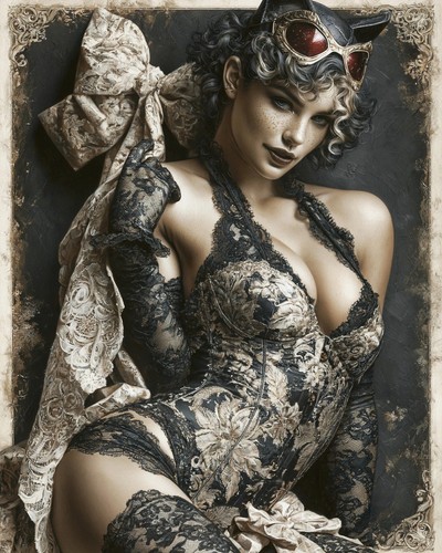 Catwoman black lace with - catwoman,