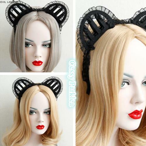 Adult black lace cat - adult,