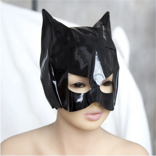 Patent leather cat - leather, mask