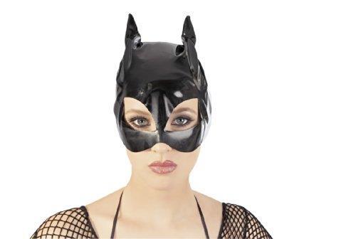 Black vinyl cat mask - black,