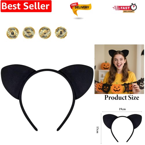 Black halloween cat ears - cat,