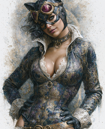 Catwoman steampunk corset - in,