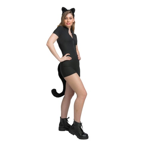 Sexy cat black bodysuit ears - bodysuit,